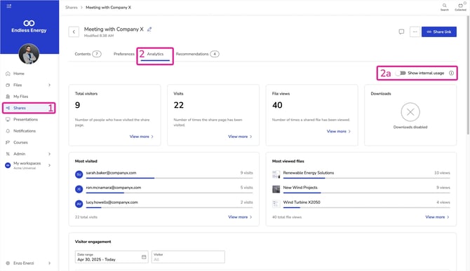Share Analytics Tab