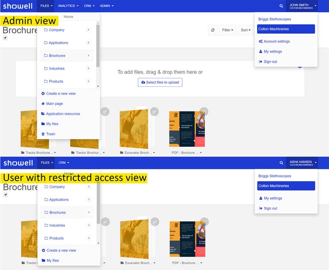 Admin VS user with restricted Admin access