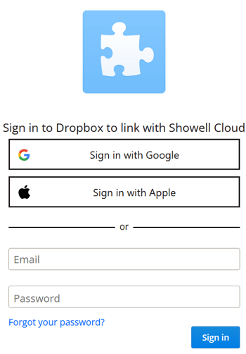 Dropbox login