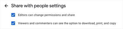 Google drive share settings