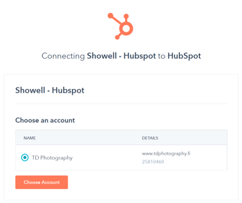 choose hubspot account