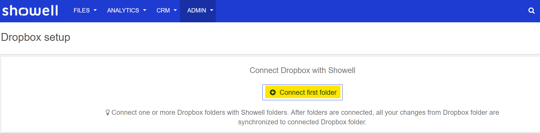connect first dropbox folder