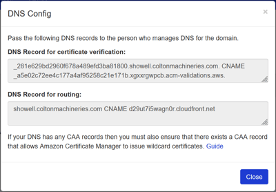 domain DNS config