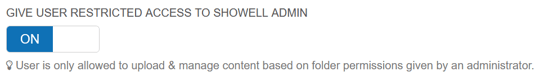 give user restricted access to showell admin