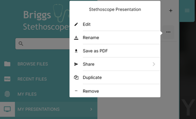 options for created presentations