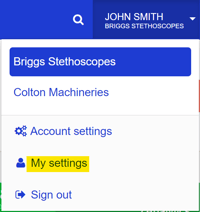 showell Admin my settings tab
