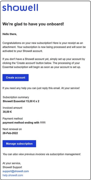 we are glad to have you onboard message