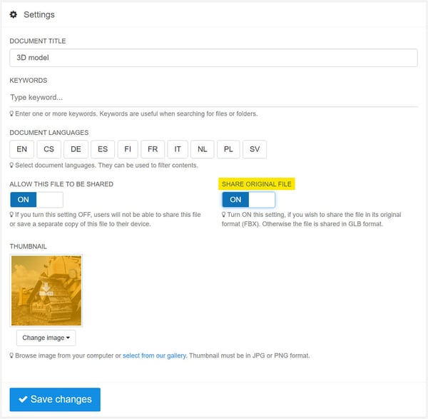 share original file toggle